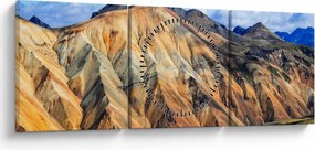Obraz - Landmannalaugar (s hodinami) (90x30 cm)