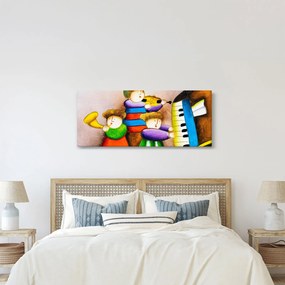 Obraz - Hudobníci, maľba (120x50 cm)