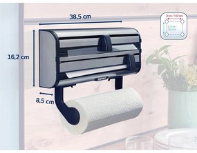 Nástenný kovový držiak na fólie a papierové utierky v striebornej farbe Parat Royal – LEIFHEIT