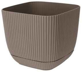 Kvetináč s miskou KEMI 17 cm hnedý