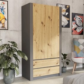 Moderná dvojdverová skriňa MODERN B20 180 x 90 x 55 cm - rôzne farebné prevedenia sonoma