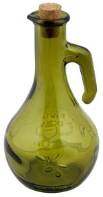 Zelená fľaša na olej z recyklovaného skla Ego Dekor Olive, 500 ml