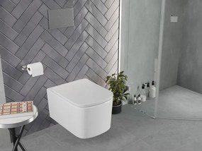 Mexen Vivo, závesná WC misa 555x370x335 mm, Rimless Tornádo, biela lesklá, 3361XX00T