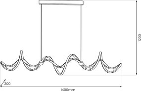 Závesné LED svietidlo Colia, 1x LED 55w, 4000k, b/g