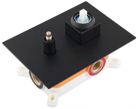 Erga Dual, podomietková sprchová súprava s dažďovou hlavicou 30x30 cm, i-BOX inštalačný systém, čierna matná, ERG-YKA-BP.DUAL30-BLK