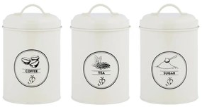 Oceľové dózy v súprave 3 ks na kávu/na sypaný čaj – Esschert Design