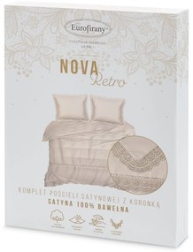 SATÉNOVÉ OBLIEČKY RETRO6 160X200 CM, 2KS 70X80 CM BÉŽOVÉ