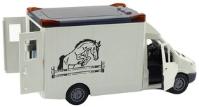 LEAN TOYS Prepravné auto na kone, svetlá, zvuk - biela