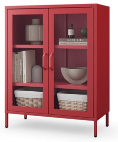 Vitrína GINA, 800 x 1015 x 400 mm, Modern: červená farba