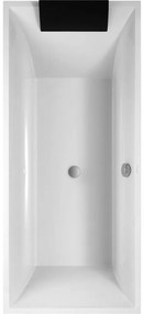 VILLEROY &amp; BOCH Squaro pravouhlá vaňa z materiálu Quaryl, odtok v strede, 1800 x 800 x 500 mm, biela alpská, UBQ180SQR2V-01
