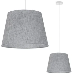 Závesné svietidlo Len, 1x šedé textilné tienidlo, (fi 38 cm), w