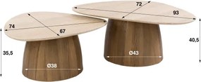 Konferenčný stôl 45-95 Romano 2-set 3D Ceramic Travertine - Komfort-nábytok