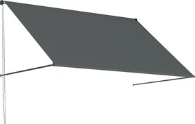 Outsunny manuálna vysúvacia markíza, nastaviteľný sklon, 195 × 120 cm, hliník a polyester, tmavosivá | Aosom