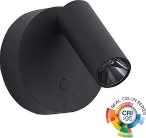 Ideal Lux - LED stmievateľné nástenné bodové svietidlo ELF LED/3W/230V CRI95 čierne