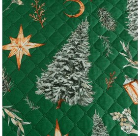Prehoz na posteľ GREEN CHRISTMAS zelený Rozmer: 170 x 210 cm