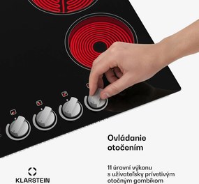 Klarstein EasyCook sklokeramická varná doska | 4 varné zóny | 6000 W | 11 výkonových stupňov | 60 cm