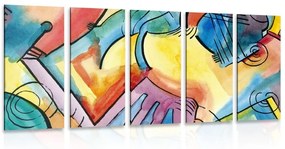 5-dielny obraz pestrofarebné abstraktné umenie - 100x50