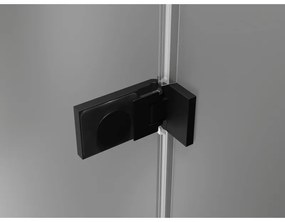 Mexen Lunar-F Duo, Skladací sprchový kút 100 x 80 cm, 8mm číre sklo, čierny profil, 836-100L-080P-70-00
