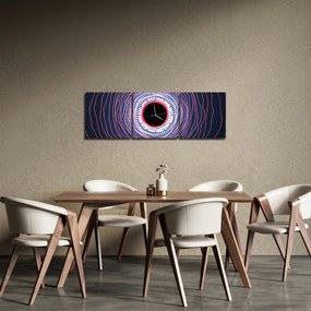 Obraz abstrakcie kruhu (s hodinami) (90x30 cm)