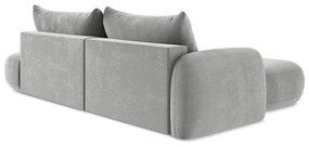 Svetlosivá rozkladacia rohová pohovka (ľavý roh/s leňoškou) Hale – Makamii