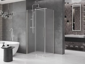 Mexen Velar, sprchový kút s posuvnými dverami 110 x 80 cm, 8mm sklo námraza, brúsená oceľ, 871-110-080-31-97