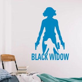 Veselá Stena Samolepka Black Widow silueta Farba: modrá, Veľkosť: 100 x 70 cm