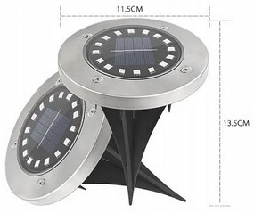 Gurgen 1174 Solárne svietidlo do zeme 16 LED, studená biela, 4 ks
