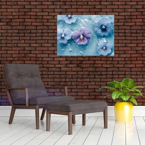 Obraz - Fialky vo vode (70x50 cm)