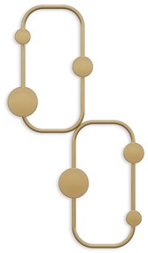 Nástenný kovový vešiak Ladybug 26 cm zlatý