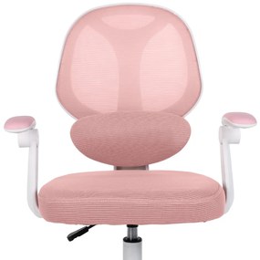 Detská otočná stolička Neoseat JUNI 009 s podnožou — látka, ružová