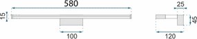 Toolight Rea - Toolight, LED kupeľňové svietidlo nad zrkadlo 12W 53cm APP369-1W, chróm, OSW-08435