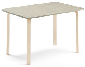 Stôl ELTON, 1200x600x710 mm, linoleum - šedá, breza
