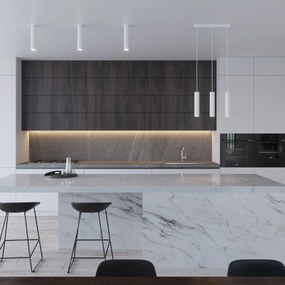 Závesné svietidlo Lagos, 3x biele kovové tienidlo, o