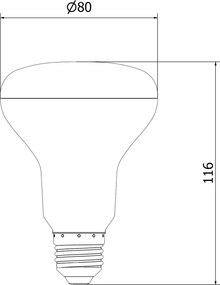 Mexen Nova, LED žiarovka E27, R80, 12W, Teplá - 3000K, 1260 lm - L105-E27-1230-01