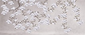 Obraz - Kvety v šedivej krajine (120x50 cm)