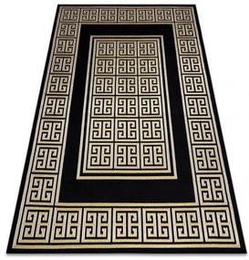 Koberec GLOSS moderný 6776 86 štýlový, rám, Grécky čierna / zlatá Veľkosť: 60x300 cm