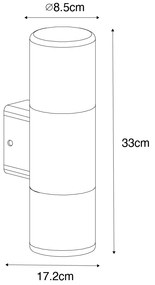 Moderná vonkajšia nástenná lampa čierna 2-svetlo IP44 - Odense
