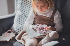 Montessori drevená prepletacia hračka - pán medveď