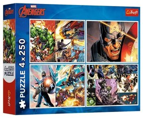 Trefl Puzzle 4x250 - Avangers / Hrdinské dni