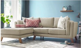 Béžová rohová pohovka Bobochic Paris Seattle, ľavý roh