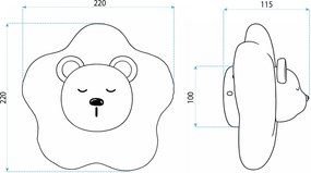 Toolight Toolight, LED nástenné svietidlo BIELY MEDVEĎ, 12W, G181-W, biela, OSW-07812
