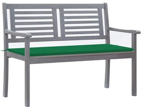 2-miestna záhradná lavica s vankúšom 120 cm sivá eukalyptus 3061028