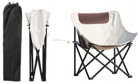 Skladacia turistická stolička s praktickým puzdrom krémová