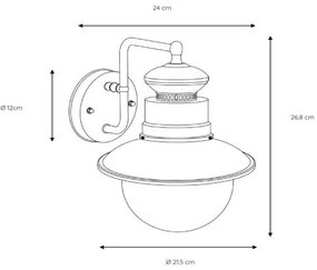 Lucide 11811/01/06 - Vonkajšie nástenné svietidlo FIGO 1xE27/60W/230V