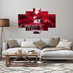 Obraz - Indonézske vodopády v červenej (150x105 cm)