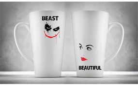 Hrnčeky pre páry Latte, Beautiful &amp; Beast, 2ks x 450ml