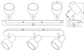 Trio - Bodové svietidlo WAILER 3xGU10/5W/230V čierna