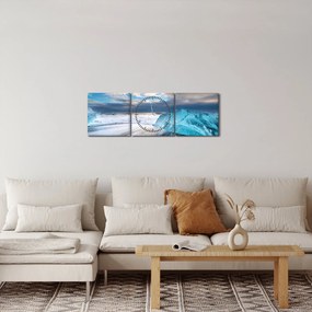 Obraz - Diamantová pláž (s hodinami) (90x30 cm)