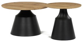 Súprava konferenčných stolíkov F4150 ART,remeselne spracovaný dub, 2 ks