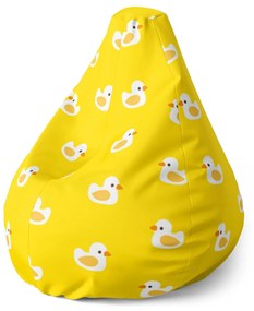 Sablio Sedací vak Pear Biele kačičky - 70 x 95 x 15 cm